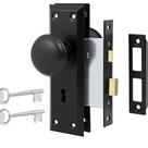 Conjunto Mortise Lock Ruigrit Vintage Matte Black à prova de ferrugem