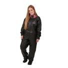 Conjunto Motoqueiro Bravo Feminino com Gola PVC Preto M - Pioneira, Tamanho: M