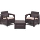 Conjunto Móveis Jardim Corfu Balcony Set Marrom Keter Conjunto Móveis Jardim Corfu Balcony Set Marrom Keter