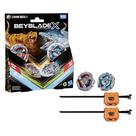 Conjunto multipack Beyblade X Jurassic World T. Rex x Mosasaurus