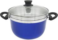 Conjunto Multiuso Azul 3 Peças com Tampa de Vidro 4,5 Litros