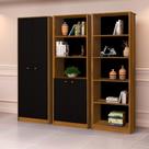 Conjunto Multiuso Estante Livreiro Office Escritório Preto Freijó Conjunto Multiuso Estante Livreiro Office Escritório Preto Freijó