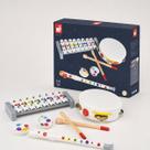 Conjunto Musical Infantil 4 em 1 Confetti Janod Flauta Xilofone Pandeiro Castanholas