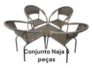 Conjunto Naja 5 peças fibra jardim área sala terraço