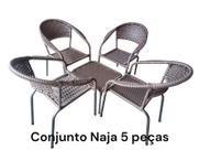 Conjunto Naja 5 peças fibra jardim área sala terraço