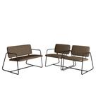 Conjunto Namoradeira C/ Poltronas Sintra Industrial Pto/capuccino- M.a