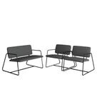 Conjunto Namoradeira Com Poltronas Sintra Industrial Preto/cinza - M.a