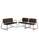 Conjunto Namoradeira Com Poltronas Sintra Industrial Preto/marrom- M.a