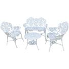 Conjunto Namoradeira e 2 Poltronas Nova Hera Alumínio Fundido de Jardim e Varanda Cor Branco
