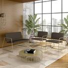 Conjunto Namoradeira E Poltronas Sintra Industrial Dourado/marrom- M.a