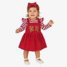Conjunto Natal Jardineira +Body e Laço Papilloo
