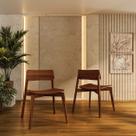 Conjunto Nature com 2 Cadeiras Rústico Escuro Madeira Pinus