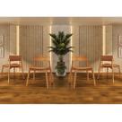Conjunto Nature com 4 Cadeiras Rústico Claro Madeira Pinus