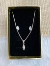Conjunto Navete em prata 925