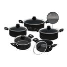Conjunto New Pratic Antiaderente 5 Peças com Tampa de Vidro - Eirilar