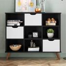 Conjunto Nicho Organizador Zuri 9 Espaços Retrô Preto + Kit 3 Gavetas Brancas Conjunto Nicho Organizador Zuri 9 Espaços Retrô Preto + Kit 3 Gavetas Brancas