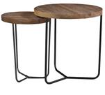 Conjunto Ninho Kentucky Rustic Brown com Base Aço Grafite - 50315