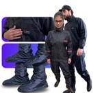 Conjunto nylon confort light impermeável leve polaina nylon com solado injetado resistente ajuste seguro motociclista Conjunto nylon confort light impermeável leve polaina nylon com solado injetado resistente ajuste seguro motociclista