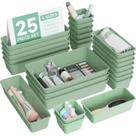 Conjunto Organizador de Gavetas de Plástico BiuLeon 25 Peças Verde