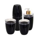 Conjunto organizadores de bancada de lavabo com porta escovas, dispenser para sabonete liquido 4 pçs