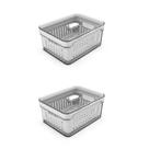 Conjunto Organizadores de Geladeira Clear Fresh 2 Peças 2,2 L Transparente Ou