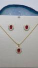 Conjunto Oval Cravejado com Brincos e Colar Veneziana 45cm Conjunto Oval Cravejado com Brincos e Colar Veneziana 45cm
