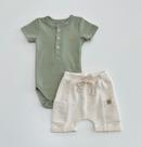Conjunto P/2 Grow Up Body Verde Bermuda Bege