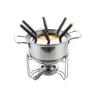 Conjunto P/ Fondue em Aço Inox C/ 6 Garfos Rechaud P/ Queijo Chocolate e Carnes