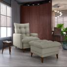 Conjunto p/ Sala Montreal 1 Poltrona Decorativas e 1 Puff Plano Milenum Palha - Matrix