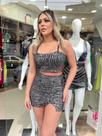 Conjunto Paetê Prateado