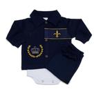 Conjunto Pagão Bordado Uhbebê - Realeza 1334 Marinho
