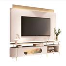 Conjunto Painel c/LED Nobre e Bancada Ária TV até 85 Polegadas Off White/Champagne G26 - HB Móveis