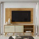 Conjunto Painel com Bancada Atreus Portas Deslizantes MDP até 60 Cumaru/Opala G97 - Gran Belo