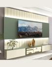 Conjunto Painel e Home Rack Suspenso Reflecta Com Led Akin Cor:Verde Conjunto Painel e Home Rack Suspenso Reflecta Com Led Akin Cor:Verde