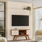 Conjunto Painel e Rack Ironspire Naturale Off White