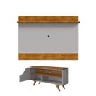 Conjunto Painel e Rack Lyria Naturalle Off White