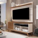 Conjunto painel giga vivare 1.36 off white freijó e rack malbec wood giga ripado off white freijó