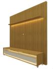 Conjunto Painel Home para TV Até 75 Ripado Com Rodízios Rio Conjunto Painel Home para TV Até 75 Ripado Com Rodízios Rio
