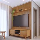 Conjunto Painel Ripado 179cm e Rack Retrô Milo Linha Eras Madetec