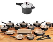 Conjunto Panelas 17 Pc Antiaderente Panela Pressão 4,5l