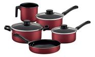 Conjunto Panelas Antiaderente Tramontina 5 Peças Caribe Vermelha Conjunto Panelas Antiaderente Tramontina 5 Peças Caribe Vermelha