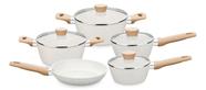 Conjunto Panelas Carmela Cerâmica 5 Peças Antiaderente, Cozimento Saudável e Prático.