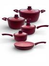 Conjunto Panelas Cerâmica 5 Peças Indução 4,5mm Bordo