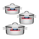 Conjunto Panelas em Aço Inox com Fundo Triplo Solar PIT 1, 2 e 3 - Tramontina Conjunto Panelas em Aço Inox com Fundo Triplo Solar PIT 1, 2 e 3 - Tramontina