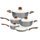 Conjunto Panelas Indução Cerâmica Antiaderente Tampa Vidro Temperado New York 5 Peças Casambiente