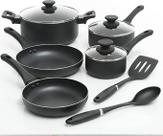 Conjunto panelas oster 5 pecas antiaderente c/ 3 tampas e 2 colheres ashford 73076.10