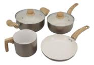 Conjunto Panelas Premium Gold 4 Peças Cerâmica Antiaderente