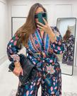 Conjunto Pantalona com cropped estampa escura PLUS SIZE Conjunto Pantalona com cropped estampa escura PLUS SIZE