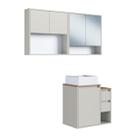 Conjunto para Banheiro 120cm com 3 Peças Gabinete Suspenso Bahamas Arenas com Cuba Branca