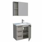 Conjunto Para Banheiro Aço Ameixa 60 Cozimax Cinza Argila